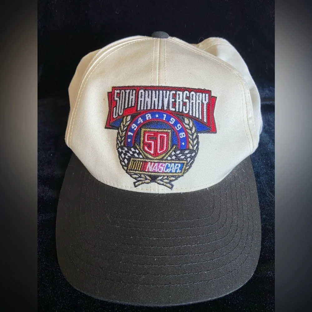 Vintage 1998 NASCAR 50th Anniversary Strapback Adjustable Hat Cap Racing Tultex